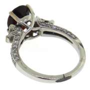Shimmering 18kt Natural Almandite Garnet & Diamond Ring