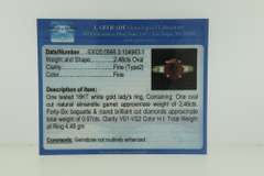 Shimmering 18kt Natural Almandite Garnet & Diamond Ring