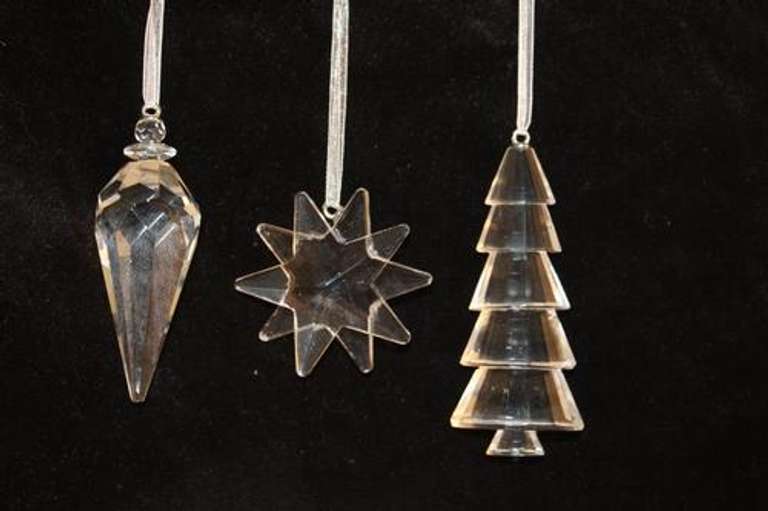 Crystal Holiday Ornament - Set of 3