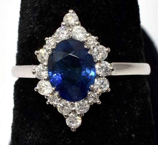 Gorgeous Custom Sapphire & Diamond Ring in Platinum