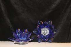 Pair Blue Lotus Candleholder
