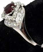 Regal Unheated Ruby & Diamond Ring in Platinum