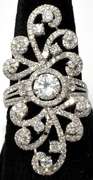 Flashy 2.82CTW Diamond Filigree Ring in Platinum