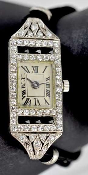 Gorgeous Vintage Art Deco Platinum and Diamond Watch