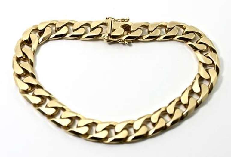 Classic Mans Heavy 14K Curb Link Bracelet