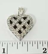 Stylish 18K White Gold Diamond Heart