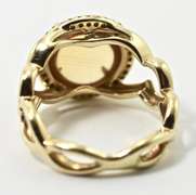 Unique 14K Cabachon Citrine and Diamond Ring