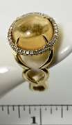 Unique 14K Cabachon Citrine and Diamond Ring