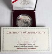 3 Olympic Silver Dollar Proofs With Boxs and Papers