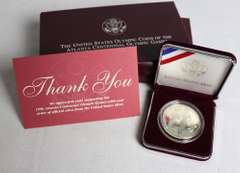 3 Olympic Silver Dollar Proofs With Boxs