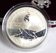 3 Olympic Silver Dollar Proofs With Boxs