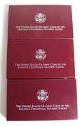 3 Olympic Silver Dollar Proofs With Boxs