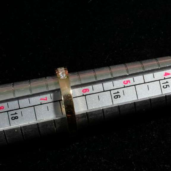 14 K Yellow Gold 12 Diamond Channel Set Ring, Size 6.5