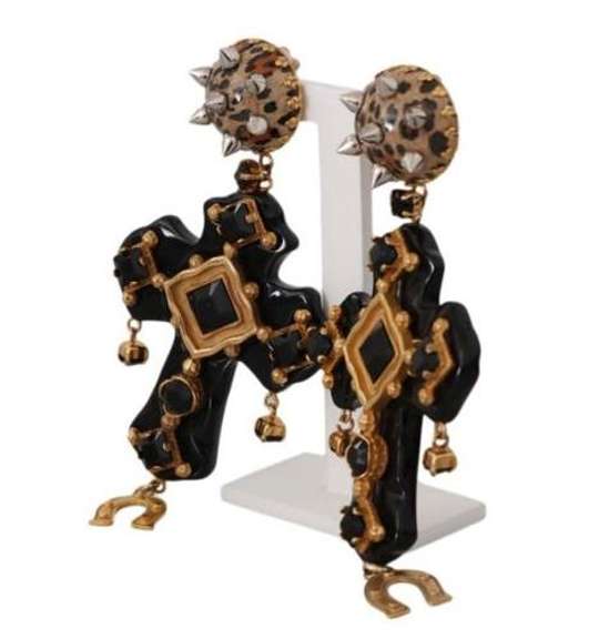 DOLCE & GABBANA BLACK CRYSTAL EARRINGS