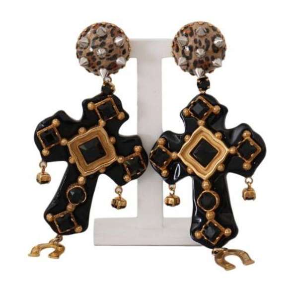 DOLCE & GABBANA BLACK CRYSTAL EARRINGS
