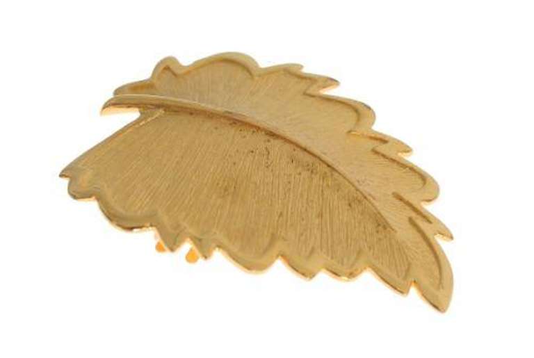 DOLCE & GABBANA GOLD PLATED BRASS LEAF BROOCH