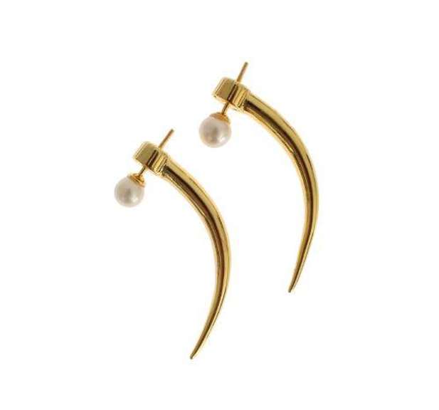 NIALAYA PEARL SCREW BACK SKYFALL 925 SILVER EARRINGS