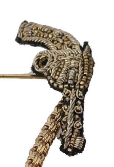 DOLCE & GABBANA LAPEL PIN OPPER REVOLVER GUN BROOCH