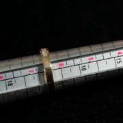 14 K Yellow Gold 12 Diamond Channel Set Ring, Size 6.5