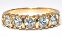 14KT Yellow Gold Aquamarine Band Ring