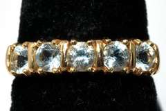 14KT Yellow Gold Aquamarine Band Ring