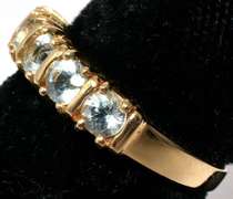 14KT Yellow Gold Aquamarine Band Ring