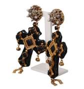 DOLCE & GABBANA BLACK CRYSTAL EARRINGS
