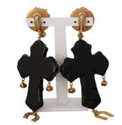 DOLCE & GABBANA BLACK CRYSTAL EARRINGS