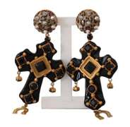 DOLCE & GABBANA BLACK CRYSTAL EARRINGS