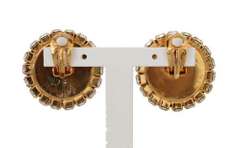 DOLCE & GABBANA CLEAR CRYSTAL BLACK ANCHOR EARRINGS