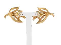 DOLCE & GABBANA GOLD FLORAL LEAVES CLIP ON EARRINGS