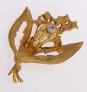 DOLCE & GABBANA GOLD FLORAL LEAVES CLIP ON EARRINGS