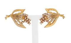 DOLCE & GABBANA GOLD FLORAL LEAVES CLIP ON EARRINGS