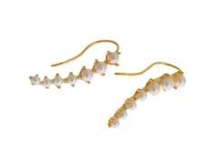 NIALAYA WHITE PEARL HOOK GOLD 925 SILVER EARRINGS