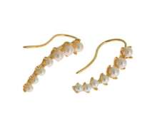 NIALAYA WHITE PEARL HOOK GOLD 925 SILVER EARRINGS