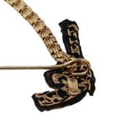 DOLCE & GABBANA LAPEL PIN OPPER REVOLVER GUN BROOCH