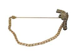 DOLCE & GABBANA LAPEL PIN OPPER REVOLVER GUN BROOCH