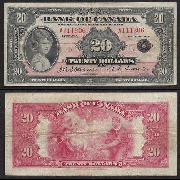 $20 1935 Bank Of Canada Small Seal