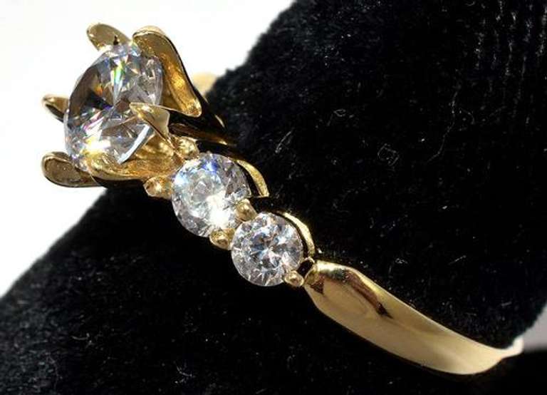 Incredible Flashy CZ Ring in Yellow Gold