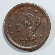 Solid Near Unc 1855 Itallic 5 Large Cent
