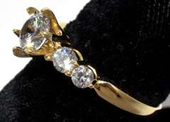 Incredible Flashy CZ Ring in Yellow Gold