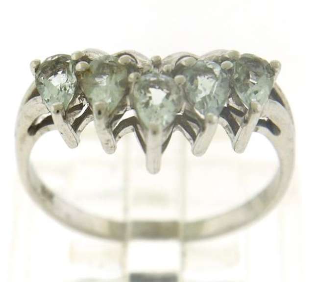 Amazing White Gold Marquise Aquamarine Ring