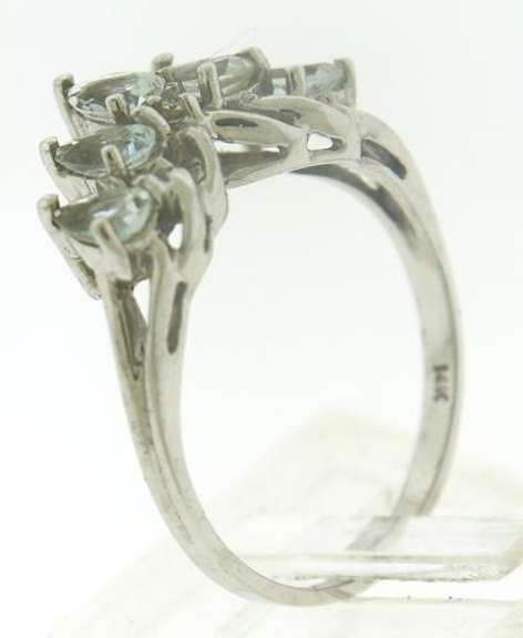 Amazing White Gold Marquise Aquamarine Ring