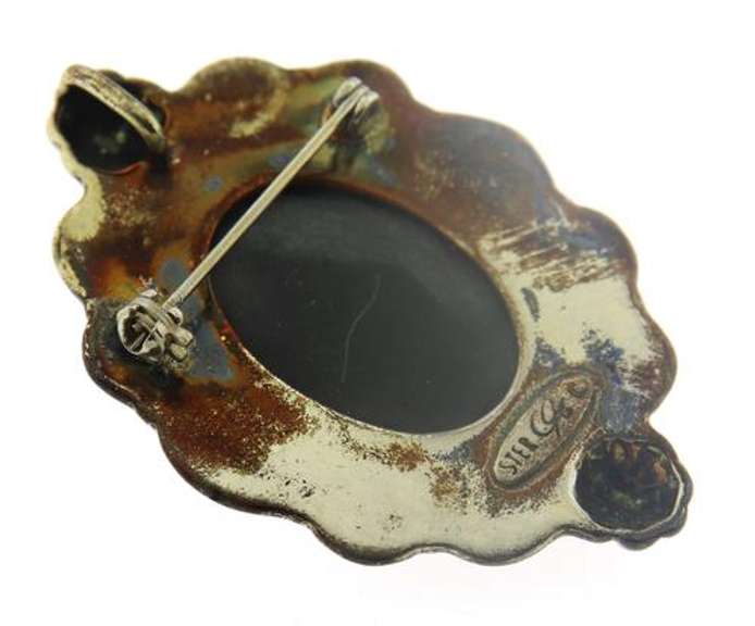 American Indian Sterling Silver Pendant Brooch