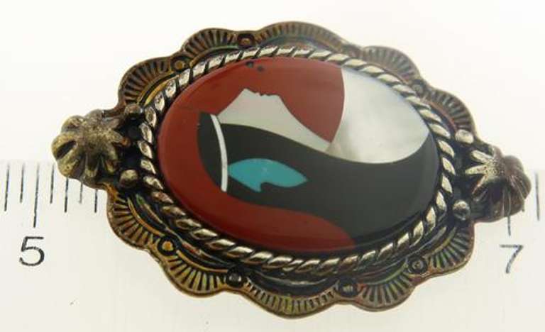 American Indian Sterling Silver Pendant Brooch