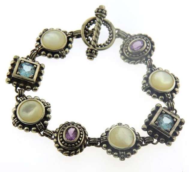 Sterling Silver Thailand Multi Gemstone Bracelet
