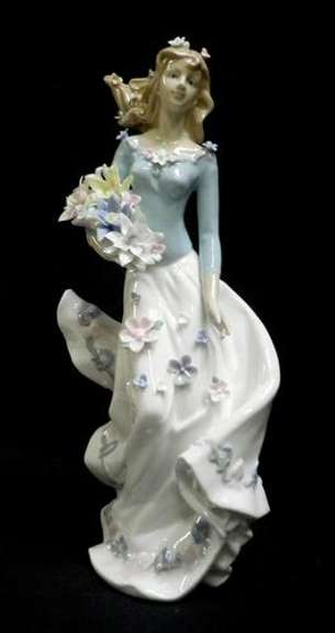 Strolling Through the Meadow 14inc Porcelain Figurine