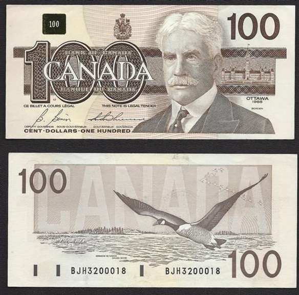 $100 Bank of Canada 1988 Uncirculated