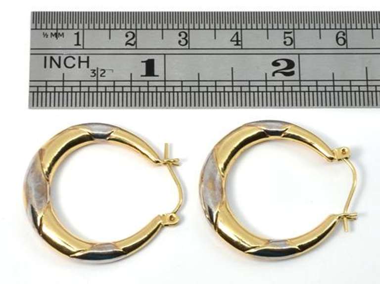 Pleasing White & Yellow Gold Hoops