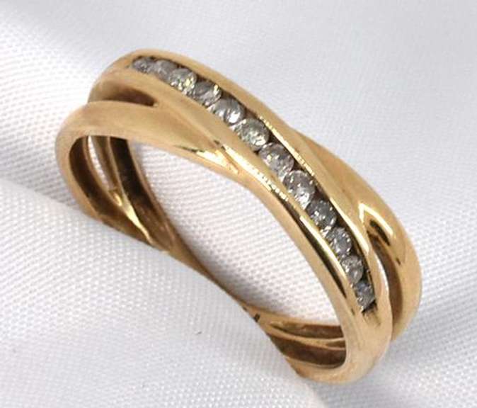 Bypass Style Channel Set Diamond Ring